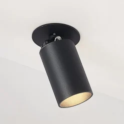 Arcchio Davin indbygningsspot, cylinder, sort
