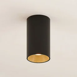 Arcchio Downlight Brinja, sort, metal, Ø 6 cm, rund, GU10