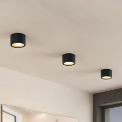 Arcchio downlight Nieva, G9, sort, rund, Ø 10cm, metal