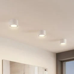 Arcchio downlight Nieva, GX53, hvid, rund, Ø 10cm, metal