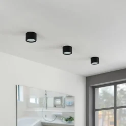 Arcchio downlight Nieva, GX53, sort, rund, Ø 10cm, metal