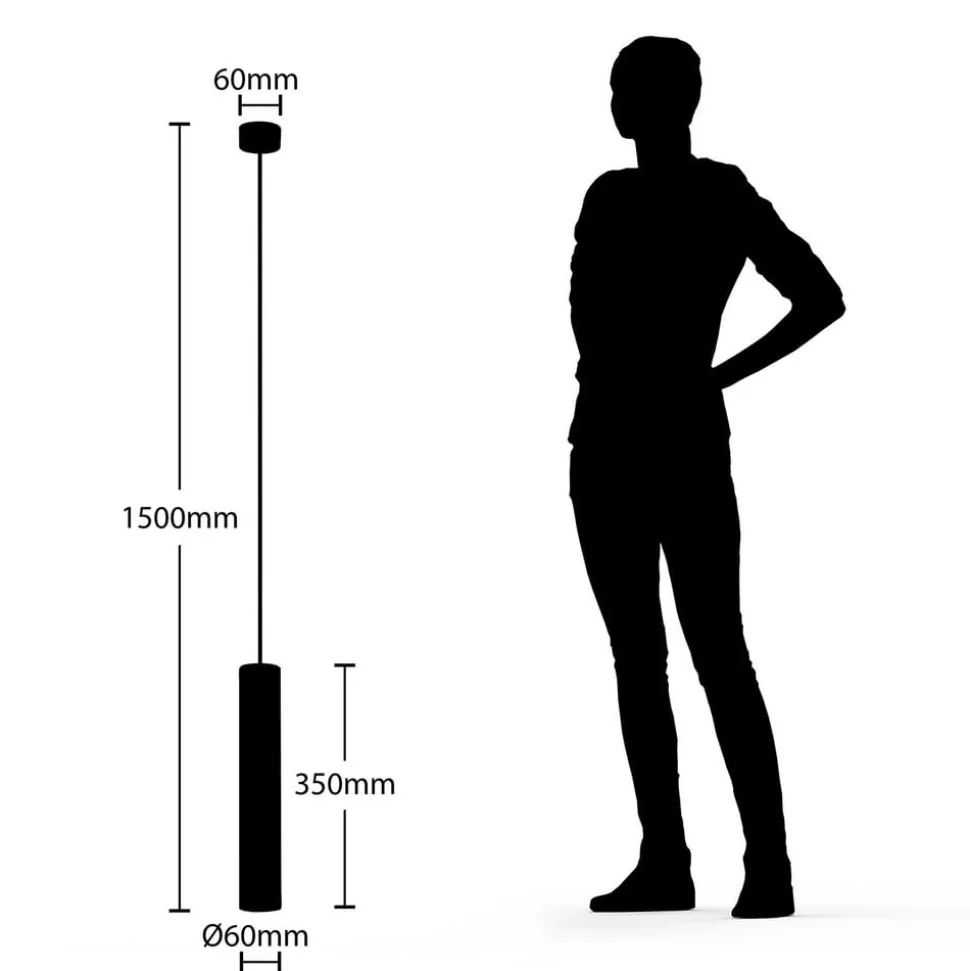 Arcchio Ejona pendellampe, højde 35 cm, hvid, aluminium
