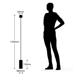 Arcchio Ejona pendellampe, højde 15 cm, sort, metal
