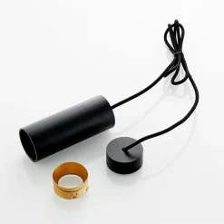 Arcchio Ejona pendellampe, højde 15 cm, sort, metal