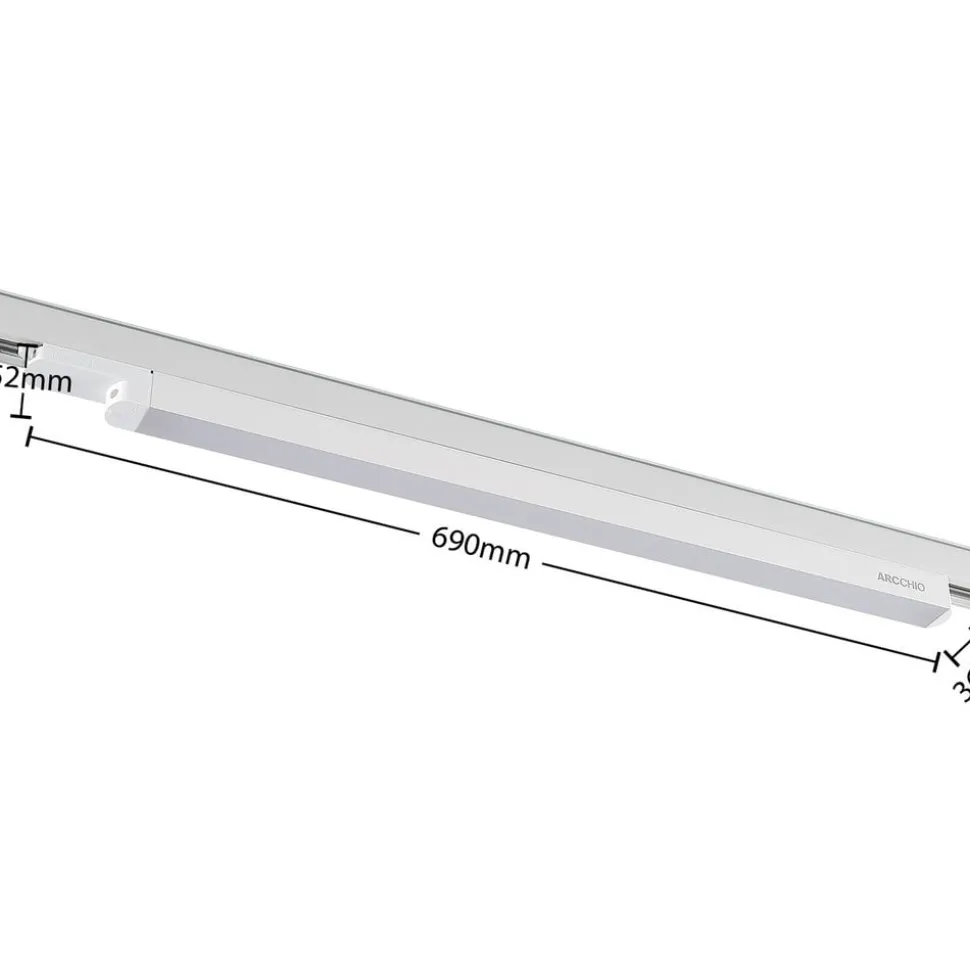 Arcchio Harlow LED-skinnelampe, hvid, 69 cm, 3.000 K