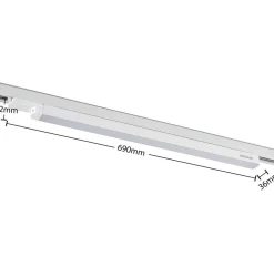 Arcchio Harlow LED-skinnelampe, hvid, 69 cm, 4.000 K