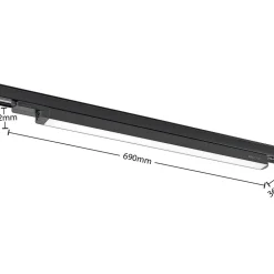Arcchio Harlow LED-skinnelampe, sort, 69 cm, 3.000 K