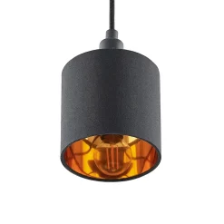 Arcchio Heleni hængelampe, skinne, sort guld 12cm