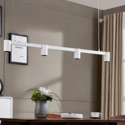 Arcchio hængelampe Brinja, hvid, 120 cm lang, 4 lyskilder, GU10