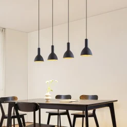 Arcchio Hængelampe Cosmina, 4 lyskilder, længde 120 cm, sort