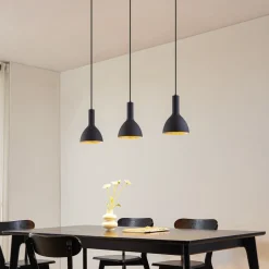 Arcchio hængelampe Cosmina, 3 lyskilder, længde 90 cm, sort