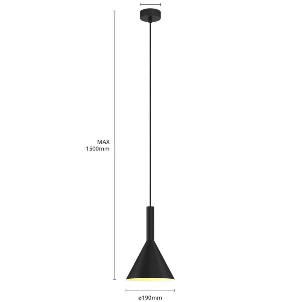 Arcchio hængelampe Tadej, sort-hvid, Ø 19 cm, metal, E27