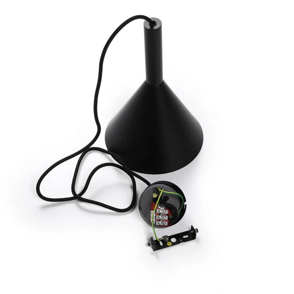 Arcchio hængelampe Tadej, sort-hvid, Ø 19 cm, metal, E27