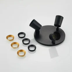 Arcchio Iavo-loftspot, rund, 3 lyskilder, sort