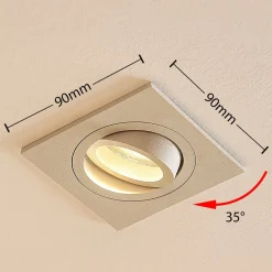 Arcchio indbygget loftspot Sophia, hvid, kantet