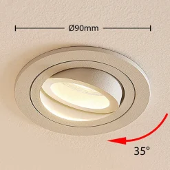 Arcchio indbygget loftspot Sophia, hvid, rund