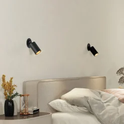 Arcchio indbygningsspot Davin, sort, cylinder, sæt med 3 stk