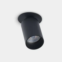 Arcchio indbygningsspot Davin, sort, cylinder, sæt med 3 stk