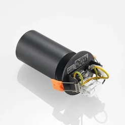 Arcchio indbygningsspot Davin, sort, cylinder, sæt med 3 stk