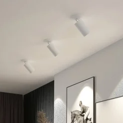 Arcchio indbygningsspot Davin, hvid, cylinder, sæt med 3 stk