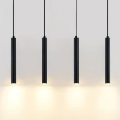 Arcchio Kammeron LED-hængelampe, sort, metal, 80 cm