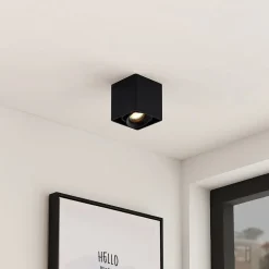 Arcchio Kubika downlight, 9 cm, sort, 1 lyskilde, metal