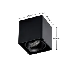 Arcchio Kubika downlight, 9 cm, sort, 1 lyskilde, metal