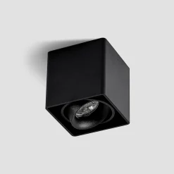 Arcchio Kubika downlight, 9 cm, sort, 1 lyskilde, metal