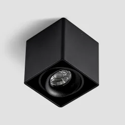 Arcchio Kubika downlight, 9 cm, sort, 1 lyskilde, metal