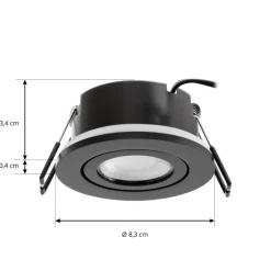 Arcchio LED-downlight Eliar rund sort CCT drejelig