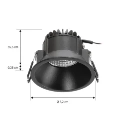 Arcchio LED-downlight Niria, sort, 2.700K