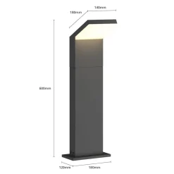 Arcchio LED-gadelampe Yolena, 60 cm, antracit, aluminium