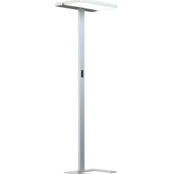 Arcchio LED-gulvlampe til kontor Aila, sølv, dagslyssensor