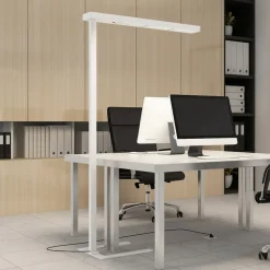 Arcchio LED-gulvlampe til kontor Susi, hvid, sensor, touchdæmper