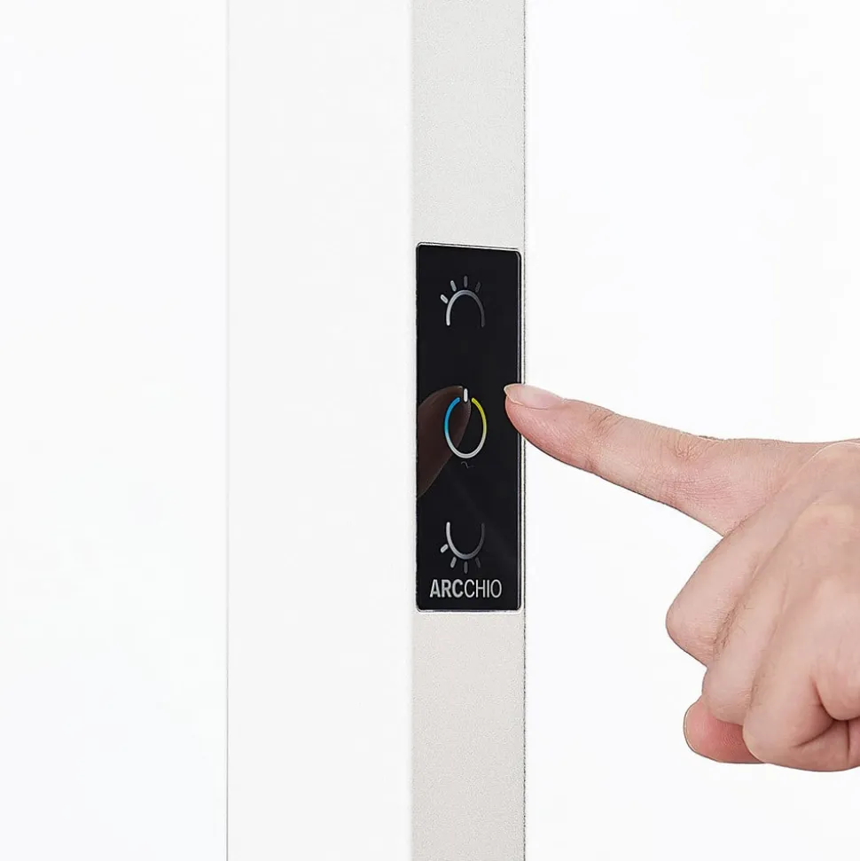 Arcchio LED-gulvlampe til kontor Susi, hvid, sensor, touchdæmper