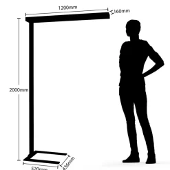 Arcchio LED-gulvlampe til kontor Susi, sæt med 2, sort, sensor