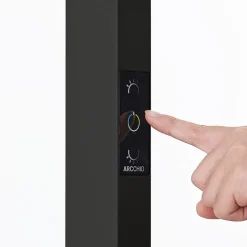 Arcchio LED-gulvlampe til kontor Susi, sæt med 2, sort, sensor