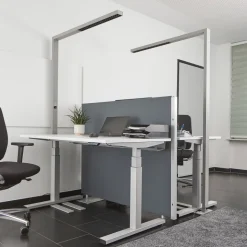 Arcchio LED-gulvlampe til kontor Jolinda, sæt med 2, sølv, 4.000 K