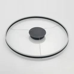 Arcchio LED-hængelampe Albiona, sort, 1 ring, Ø 80 cm