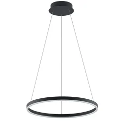 Arcchio LED-hængelampe Albiona, sort, 1 ring, Ø 60 cm