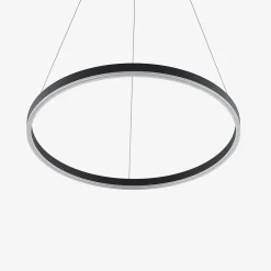 Arcchio LED-hængelampe Albiona, sort, 1 ring, Ø 60 cm
