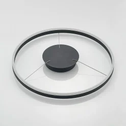 Arcchio LED-hængelampe Albiona, sort, 1 ring, Ø 60 cm