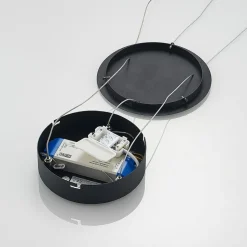 Arcchio LED-hængelampe Albiona, sort, 1 ring, Ø 60 cm