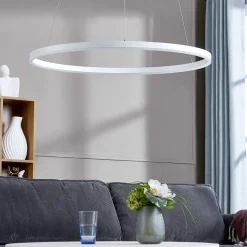 Arcchio LED-hængelampe Albiona, hvid, 1 ring, Ø 80 cm