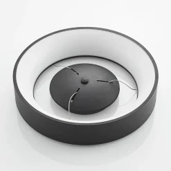 Arcchio LED-hængelampe Aleksi, Ø 45 cm, sort, metal, CCT