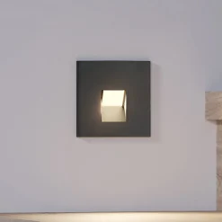 Arcchio LED-indbygningslampe Vexi, 7,5 cm x 7,5 cm, sort, CCT
