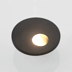 Arcchio LED-indbygningslampe Vexi, Ø 7,5 cm, sort, aluminium, CCT
