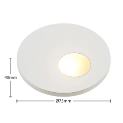 Arcchio LED-indbygningslampe Vexi, Ø 7,5 cm, hvid, aluminium, CCT
