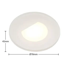 Arcchio LED-indbygningslampe Vexi, Ø 7,8 cm, hvid, aluminium, CCT