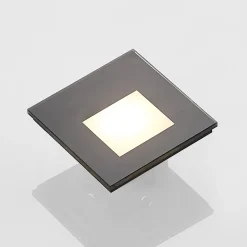 Arcchio LED-indbygningslampe Vexi, 7,8 cm x 7,8 cm, sort, CCT